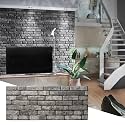 Wall!Supply 3D Wall Panels – Faux Brick, Anthracite Gray Weathered – Lightweight Foam (EPS) – Wallpaper Alternative – Easy DIY Installation – 4 Pack, Covers 25.84 Sq Ft