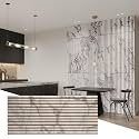 Wall!Supply 3D Wall Panels – Faux Marble Round Slatted – Home Decor Wallpaper Alternative for Living Room, Bedroom &amp; Office – Easy DIY Installation – 4 Pack, Covers 24.96 Sq Ft