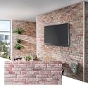 Wall!Supply - 3D Wall Panels - Red and White Ultralight Weathered Brick Wall Covering - Lightweight Foam Wallpaper Alternative - Easy DIY Installation - 4-Pack