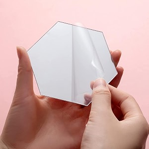 wall1ders 4 hexagon and 12 hexagon shapes different size golden hexagon mirror wall stickers mirror stickers for wall golden
