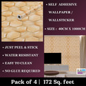 WallBerry 1000 cm x 40 cm Waterproof Abstract Vinyl Wallpaper (Multicolor, Pack of 4)