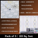 WallBerry 1000 cm x 40 cm Waterproof Floral & Botanical Vinyl Wallpaper (Multicolor, Pack of 5)