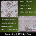 WallBerry 1000 cm x 40 cm Waterproof Abstract Vinyl Wallpaper (Multicolor, Pack of 4)