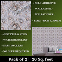 WallBerry 300 cm x 40 cm Waterproof Abstract Vinyl Wallpaper (Multicolor, Pack of 2)