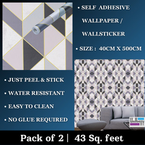 wallberry 500 cm x 40 cm waterproof abstract vinyl wallpaper multicolor pack of 2