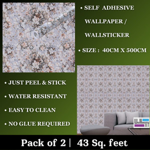 wallberry 500 cm x 40 cm waterproof abstract vinyl wallpaper multicolor pack of 2