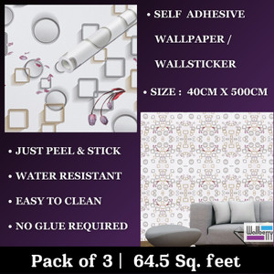 wallberry 500 cm x 40 cm waterproof abstract vinyl wallpaper multicolor pack of 3