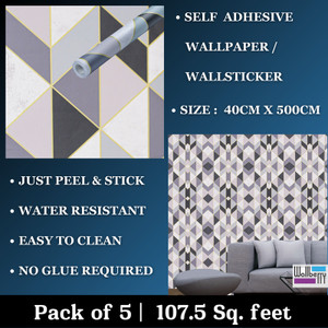 wallberry 500 cm x 40 cm waterproof abstract vinyl wallpaper multicolor pack of 5