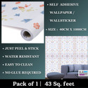 WallBerry 1000 cm x 40 cm Waterproof Abstract Vinyl Wallpaper