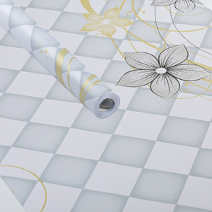 wallberry 100 cm x 40 cm waterproof floral  botanical vinyl wallpaper grey