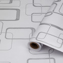 WallBerry 600 cm x 40 cm Waterproof Abstract Vinyl Wallpaper (White, Grey)