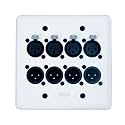 WallCAT 8 - Analog, AES3, DMX and intercom 4 Channel Wall Plate (White)