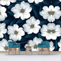 walldecoree 96 inch blue flower botanical wallpaper