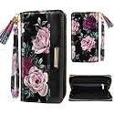 Coco Rossi Wallet for Women RFID Blocking Zipper Around Credit Card Holder