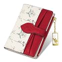 Wallets for Women- RFID Blocking- Soft PU Leather Bifold Coin Zipper Pocket Purse-Small flower wallet Credit Card Holder with ID Window