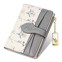 Wallets for Women- RFID Blocking- Soft PU Leather Bifold Coin Zipper Pocket Purse-Small flower wallet Credit Card Holder with ID Window