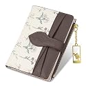 Wallets for Women- RFID Blocking- Soft PU Leather Bifold Coin Zipper Pocket Purse-Small flower wallet Credit Card Holder with ID Window
