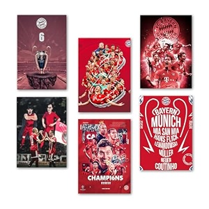 wallgasm bayern munich posters set of 6 8x12 inch a4 size 300 gsm  football  the bavarians  bayern munich  sports wall art for bedroom living room