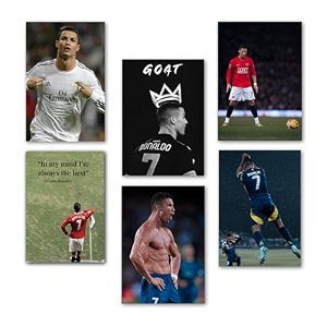 wallgasm ronaldo posters set of 6 8x12 inch a4 size 300 gsm posters  football  cr7 poster  cristiano ronaldo  sports wall art for bedroom living room