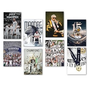 wallgasm real madrid posters set of 8 8x12 inch a4 size 300 gsm  football  los blancos poster  real madrid  sports posters wall art for bedroom living room