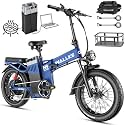Wallke H9 ULTRA HIGH-END Long Range Electric Bike for Adults, 55Ah 2640Wh Solar Power Hub Battery,105NM 40MPH Fast Ebike Torque Sensor,ARISUN Fat Tire E Bike for Camping Hunting Commute Fitness, Black