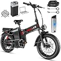 Wallke H9 Ultra Long Range Electric Bike for Adults 55Ah 2640Wh 180 Mile, 37MPH Fast Ebike 4000W, 2-in-1 Battery AC/DC Power Hub &amp; AC/Solar-Charging, Torque Sensor, Air Suspension,20" Fat Tire E Bike