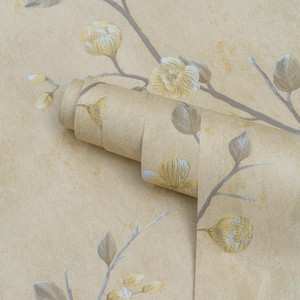 wallmonks 200 cm x 45 cm waterproof floral  botanical vinyl wallpaper yellow