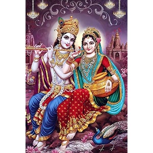 wallpics lord radha krishna religious waterproof vinyl sticker poster 12x18 inches can2019-1