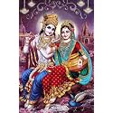 Wallpics Lord Radha Krishna Religious Waterproof Vinyl Sticker Poster (24x36 Inches, Can2019-3)