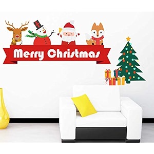 wallstick merry christmas wallsticker vinyl 80 cm x 30 cm 72-120
