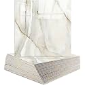 WALLVEAR UV Marble Wall Panel 2x2 Ft PVC High Gloss Sheet (8, White Cream)