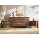 Walnut 3-Piece Bedroom Set, 6-Drawer Dresser & 2-Drawer Nightstands