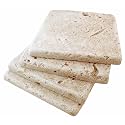 Walnut 4x4 Tumbled Travertine Floor Backsplash Tile 9 Piece Pack