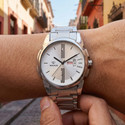 Walrus Silver Dial Day-Date Display Stainless Steel