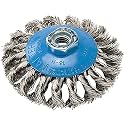 Walter 13H514 Saucer-Cup Knot-Twisted Brush – 5 in. Carbon Steel Wire Brush with 5/8-11 in. Arbor Hole. Surface Finishing Supplies