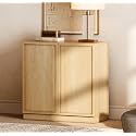 WAMPAT 31.5" Modern Sideboard Buffet Cabinet with 2 Doors, Multifunctional Sideboard with Large Storage and Adjustable Shelf, Coffee Bar Cabinet Storage Cabinet for Kitchen, Living Room, Oak