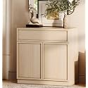 WAMPAT 31.5" Modern Sideboard Buffet Cabinet with 2 Doors and Drawer, Multifunctional Sideboard with Large Storage and Adjustable Shelf, Coffee Bar Storage Cabinet for Kitchen, Living Room, Beige