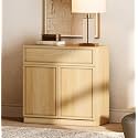 WAMPAT 31.5" Modern Sideboard Buffet Cabinet with 2 Doors and Drawer, Multifunctional Sideboard with Large Storage and Adjustable Shelf, Coffee Bar Storage Cabinet for Kitchen, Living Room, Oak