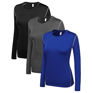 WANAYOU Womens Compression Shirt Dry Fit Long