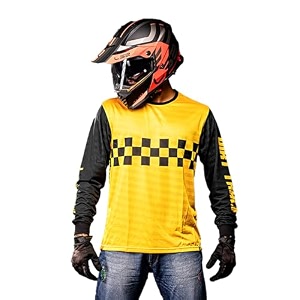 wanderlooms men dot net polyester regular fit tracksidehunder jersey tshirt  graphic printed round neck full sleeve riding jersey for bikers  sports tshirt multicolor small