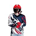 WANDERLOOMS Racing Primo Riding Jersey for Men | Full Sleeve Graphic Printed V Neck Cycling T-Shirt for Bikers, Sports &amp; Outdoor Activities