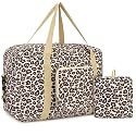 WANDF for Spirit Airlines 18" Foldable Travel Duffle Bag Weekender Bags Carry on Bag for Women Girls (Navy Blue)