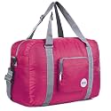 WANDF for Spirit Airlines 18" Foldable Travel Duffle Bag Weekender Bags Carry on Bag for Women Girls (Navy Blue)