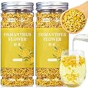 Wanhua Hall Natural Osmanthus Flower Tea Dried Intact Blossoms 3.53oz/100g Premium Osmanthus Fragrans Herb Gui Hua, Stem-Free, Bright Golden Hue, Rich Aroma 桂花 桂花干 无硫无杂