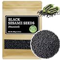 Wanhua Hall Roasted Black Sesame Seeds Natural No additives Black Seeds 21.2 oz/600gGluten-Free, Kosher, Vegan，No Washing Needed Ideal for Cooking & Baking 黑芝麻 黑芝麻籽