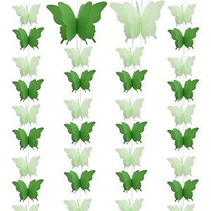 wanna party 3d butterfly green string decorationpaper party garland streamers party decorations for home decor baby shower birthday nursery wedding holiday wall hanging decorations -1 pc