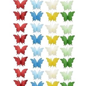 wanna party 3d butterfly multicolor string decorationpaper party garland streamers for home decor baby shower birthday nursery wedding holiday wall hanging decorations -6 ft-set of 4