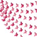 Wanna Party 3D Butterfly Pink String Decoration/Paper Party Garland Streamers for Home Decor Baby Shower Birthday Nursery Wedding Holiday Wall Hanging Decorations -Set of 1