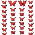 Wanna Party 3D Butterfly Red String Decoration/Paper Party Garland Streamers Party Decorations for Home Decor Baby Shower Birthday Nursery Wedding Holiday Wall Hanging Decorations -6 Ft-1 PC