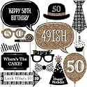 Wanna Party 50th Birthday Photo Props Set, 20 Pieces Black Birthday Party Photo Booth Props for Men &amp; Women, Milestone Birthday Selfie Props for 50th Birthday Celebration &amp; Decoration